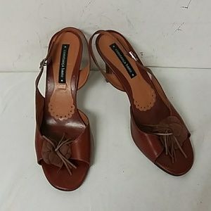 Constanca Basto Brown Slingback Size 8.5